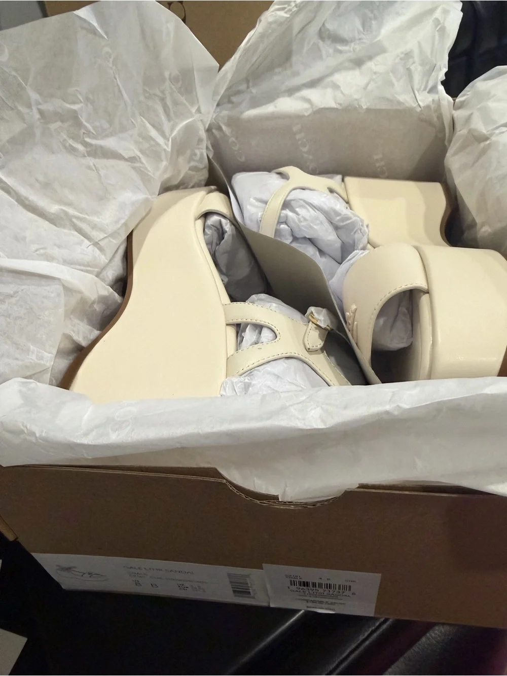 Coach Cream Platform Sandals